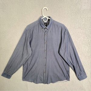 HUGO BOSS MENS BUTTON DOWN SHIRT BLUE SIZE XL
